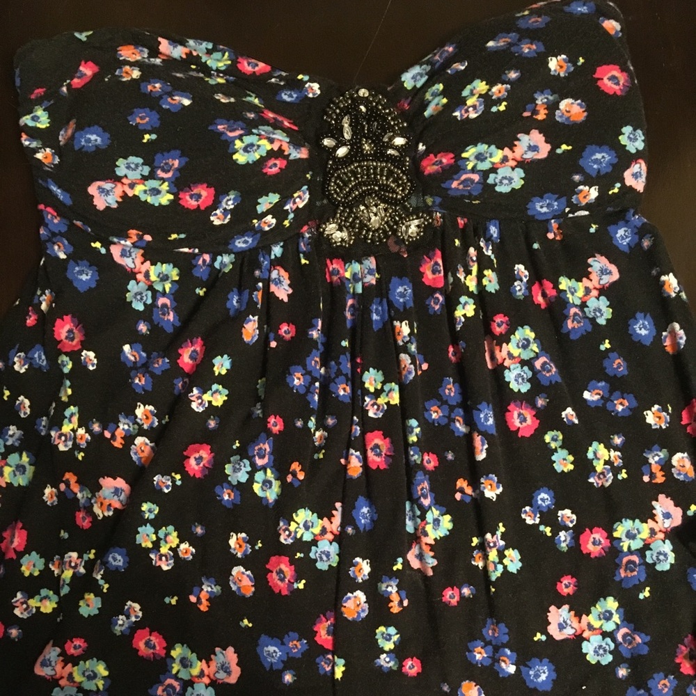 Strapless floral top